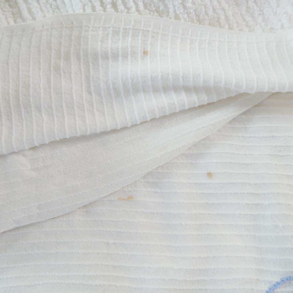 Vintage Chenille Bedspread Full ? 99" x 91" White Floral Cottage Cotton Granny - Picture 16 of 16